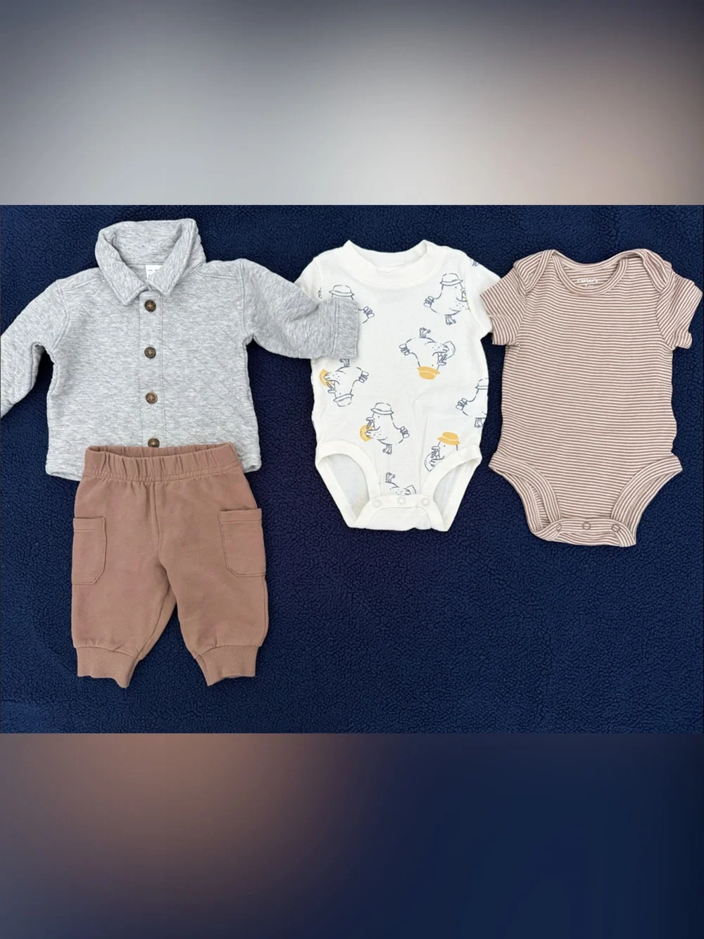 Carter's Neutral Baby Set in Gray, Brown & Cream